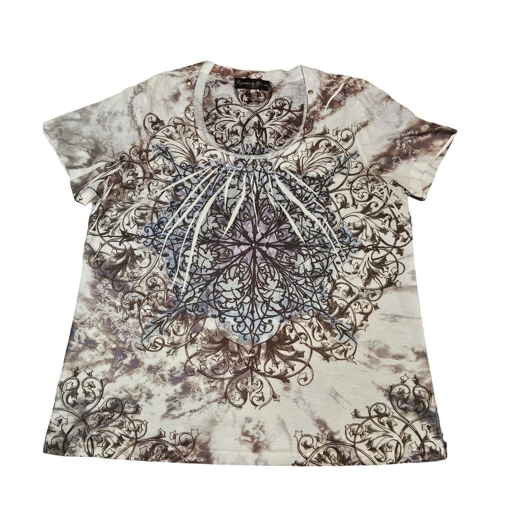 Appropriate Behavior Women's Short Sleeve Decorative Blouse Shirt Size 16W